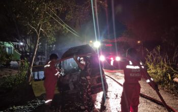 Mobil Terbakar di Kasongan, Insiden Terjadi Jelang Magrib