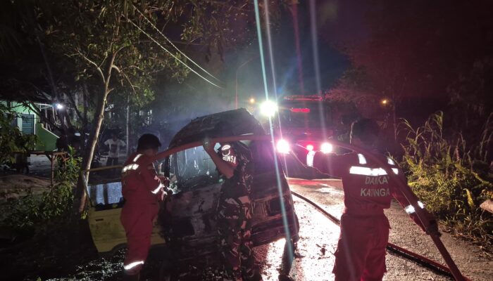 Mobil Terbakar di Kasongan, Insiden Terjadi Jelang Magrib