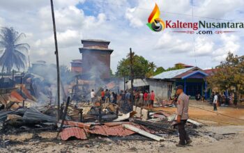Diduga Korsleting, Kebakaran Hanguskan 4 Bangunan di Samba Katung Katingan 