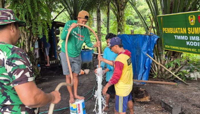 Program TMMD Bantu Warga Tewang Baringin Dapatkan Air Bersih