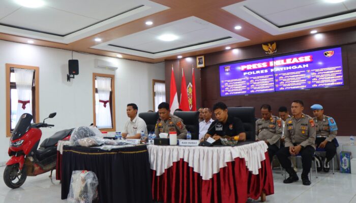 Empat Tersangka Kejahatan Jalanan Diciduk, Polres Katingan Sita Sejumlah Barang Bukti