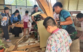 TNI AD dan Warga Bersinergi Tingkatkan Kualitas Sarana Pendidikan di Katingan
